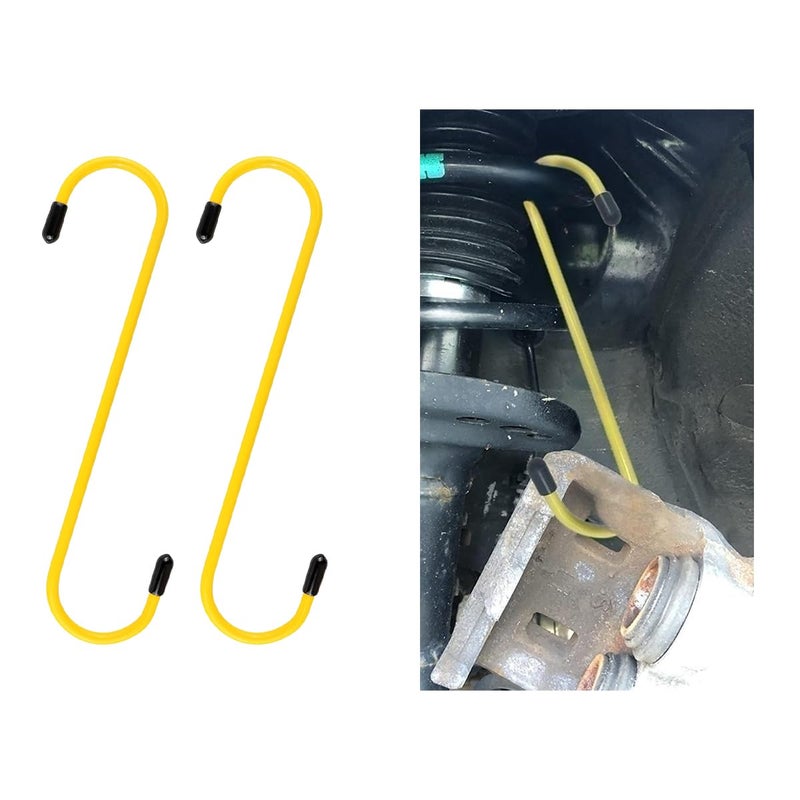 GLSOWEE Car Brake Caliper Hooks, Auto Brake Caliper Hangers with Rubber Tips, Universal Durable & Rust-Proof Automotive Tools for Braking, Axle, Bearing, Suspension Work (Yellow, 2 pcs) - Image 1